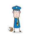 Fearful Mailman Face Expression Vector Royalty Free Stock Photo