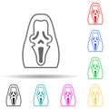 Fearful mask for Halloween multi color style icon. Simple thin line, outline of halloween icons for ui and ux, website or