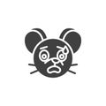 Fearful rat emoticon vector icon