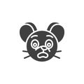 Fearful rat emoticon vector icon