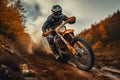 Fearless Dirt Biker Tackles Rugged Terrain.