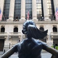 Fearless Girl Statue Facing Stock Market