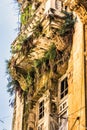 Fears on facade of historic building in decay Havana