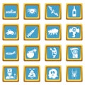 Fears phobias icons set sapphirine square vector