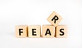 Fears symbol. The concept word `fears` on wooden cubes. Beautiful white table, white background, copy space. Business,