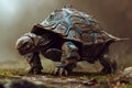 Fearsome Anthropomorphic armored turtle. Generate ai Royalty Free Stock Photo