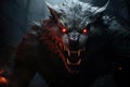 Fearsome Scary werewolf dark. Generate Ai