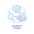 Feasibility studies blue gradient concept icon Royalty Free Stock Photo