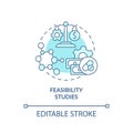 Feasibility studies turquoise concept icon Royalty Free Stock Photo