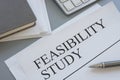 Feasibility study report is shown using the text as business concept Royalty Free Stock Photo