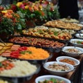 Feast array A captivating view of assorted dishes on buffet