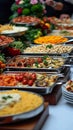 Feast array A captivating view of assorted dishes on buffet