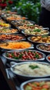 Feast array A captivating view of assorted dishes on buffet