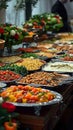 Feast array A captivating view of assorted dishes on buffet Royalty Free Stock Photo