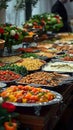 Feast array A captivating view of assorted dishes on buffet