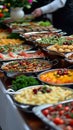 Feast array A captivating view of assorted dishes on buffet