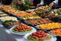 Feast array A captivating view of assorted dishes on buffet