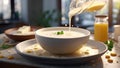 A Feast of Panoramic Photography Captures the Warmth of Cooking Milk Soup in a Well Dining Room