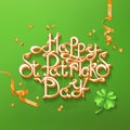 Feast of Saint Patrick. Lettering vector