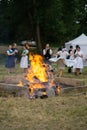 Feast of St. John in Slovakia. Big fire burning