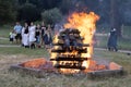 Feast of St. John in Slovakia. Big fire burning