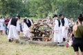 Feast of St. John in Slovakia. People kindle a big fire