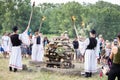 Feast of St. John in Slovakia. People kindle a big fire