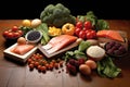 Feast your eyes on the abundance of Vitamin B in this captivating photo, showcasing protein-packed delights like salmon