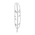 Feather bird vector outline icon. Vector illustration quill on white background. Isolated outline illustration icon of