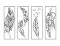Feather Bookmarks Coloring Page