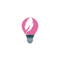 Feather bulb logo design. Inspire Writer Logo design.