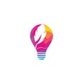 Feather bulb logo design. Inspire Writer Logo design. Royalty Free Stock Photo