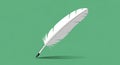 The feather casts a shadow emphasizing its three dimensional appearance Royalty Free Stock Photo
