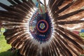 Feather decorations at Oregon powwow