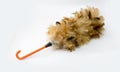 Feather duster, feather broom isolated on white Royalty Free Stock Photo