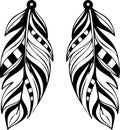 Feather Earrings petal shape Earrings template svg vector cutfile for cricut and silhouette