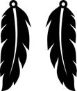 Feather earrings svg vector cut file for cricut and silhouette earrings template