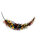 Feather with ethnic motifs Royalty Free Stock Photo