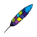 Feather exotic colors icon Royalty Free Stock Photo