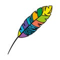 Feather exotic colors icon Royalty Free Stock Photo