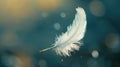 A feather is floating in the air, with a blurry background Royalty Free Stock Photo