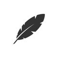Feather icon isolated on white background. Vector illustration. Royalty Free Stock Photo