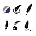 feather icon Vector Illustration design Logo