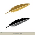 Feather Icon Vector Logo Template Illustration Design. Vector EPS 10 Royalty Free Stock Photo