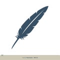 Feather Icon Vector Logo Template Illustration Design. Vector EPS 10 Royalty Free Stock Photo