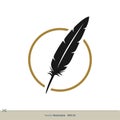 Feather Icon Vector Logo Template Illustration Design. Vector EPS 10 Royalty Free Stock Photo