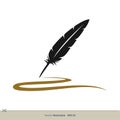Feather Icon Vector Logo Template Illustration Design. Vector EPS 10 Royalty Free Stock Photo