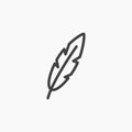 Featherline in Thin line black color. flat simple vector symbols illustration Royalty Free Stock Photo