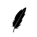 Feather icon on white background. writing quill feather pen. nib sign. black feather symbol Royalty Free Stock Photo