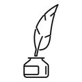 Feather ink icon outline vector. Activity scenario